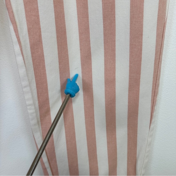 FOREVER 21 Pink Stripe High Rise Cotton Ankle Pants Pull On M - Picture 8 of 8